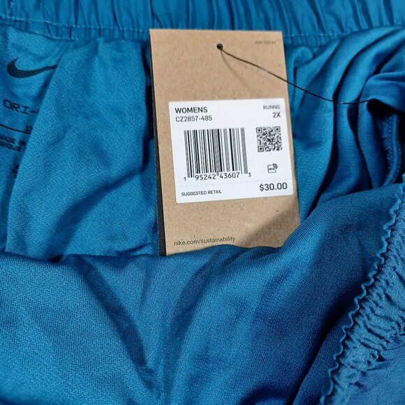 Nike womens heathered blue Tempo lined running shorts 2X cz2857 NWT - Picture 2 of 3